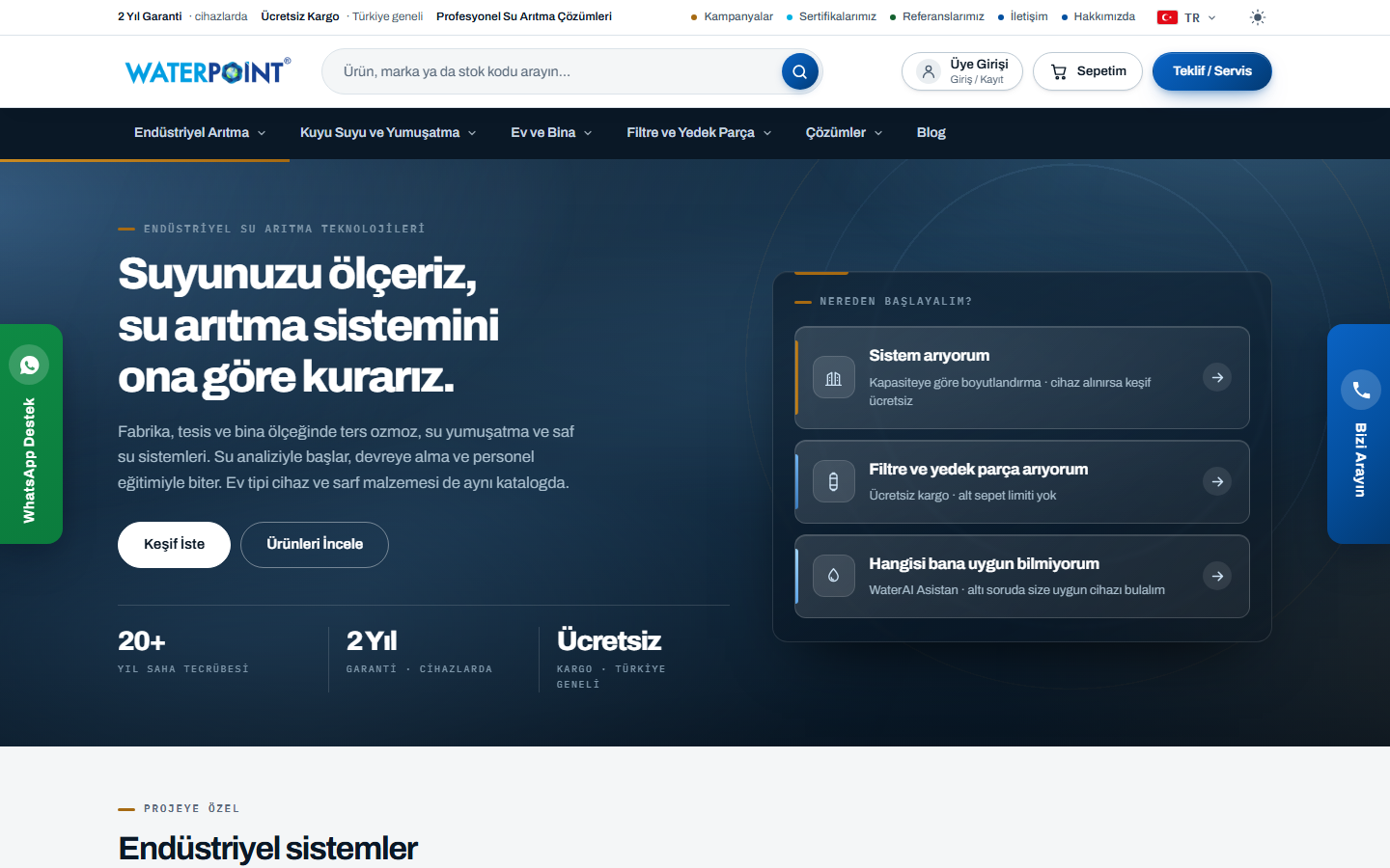 Water Point web sitesi ekran görüntüsü